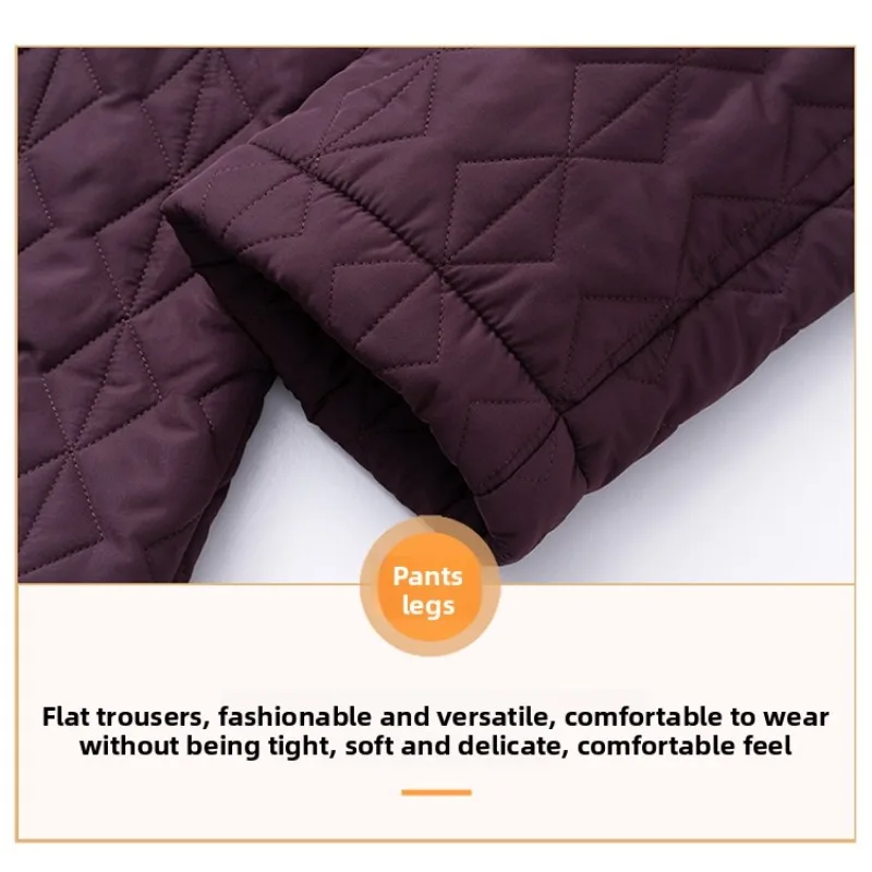 Pantaloni caldi invernali Donne anziane Foderati in pile termico Pantaloni in cotone a vita alta Nonna Abbigliamento per la stagione fredda Mamma Anti freddo