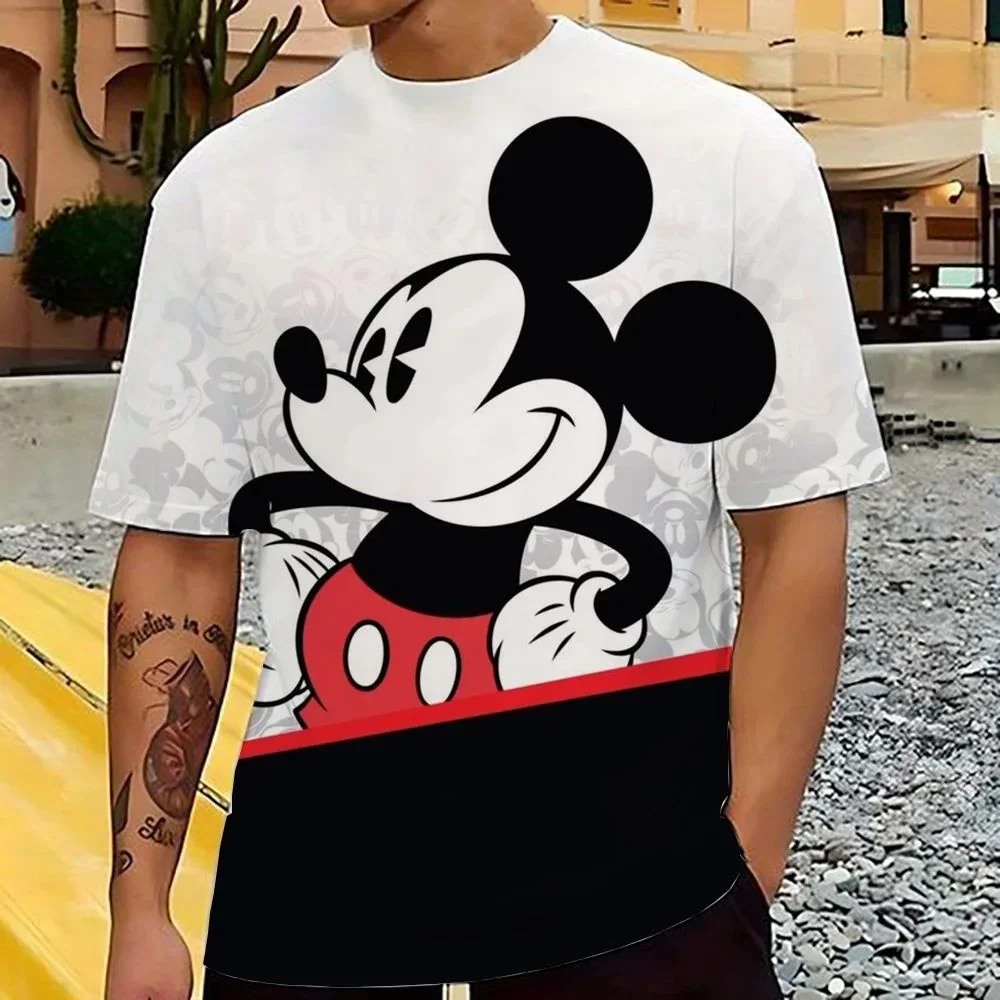 

Potdemiel Disney Summer Men Kid Mickey Mouse T-Shirt Cartoon Fun Goofy Short Sleeve Tops Tees Boys Girls Casual Clothing Fashion