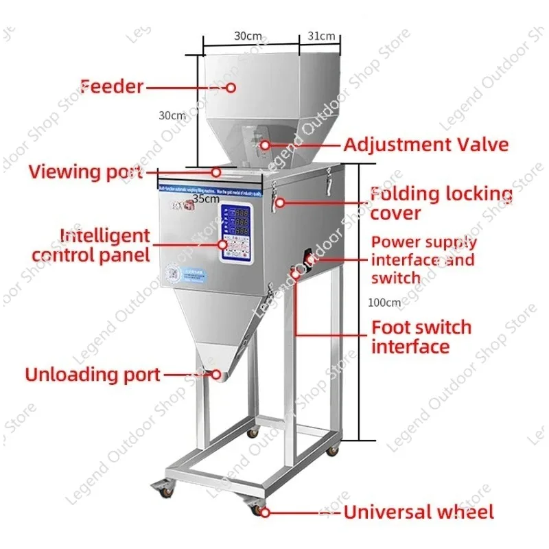 

1KG-25KG Large-scale Granular Rice Slices, Grains, Coffee Beans, Nuts, Small Bags, Packaging, Weighing and Filling Machine