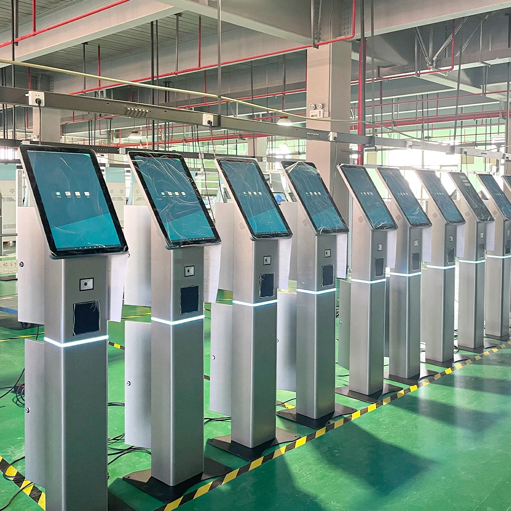 21.5 inch standing floor self-service kiosk card, QR code, printer, face, fingerprint self-service kiosk machine cash payment ki