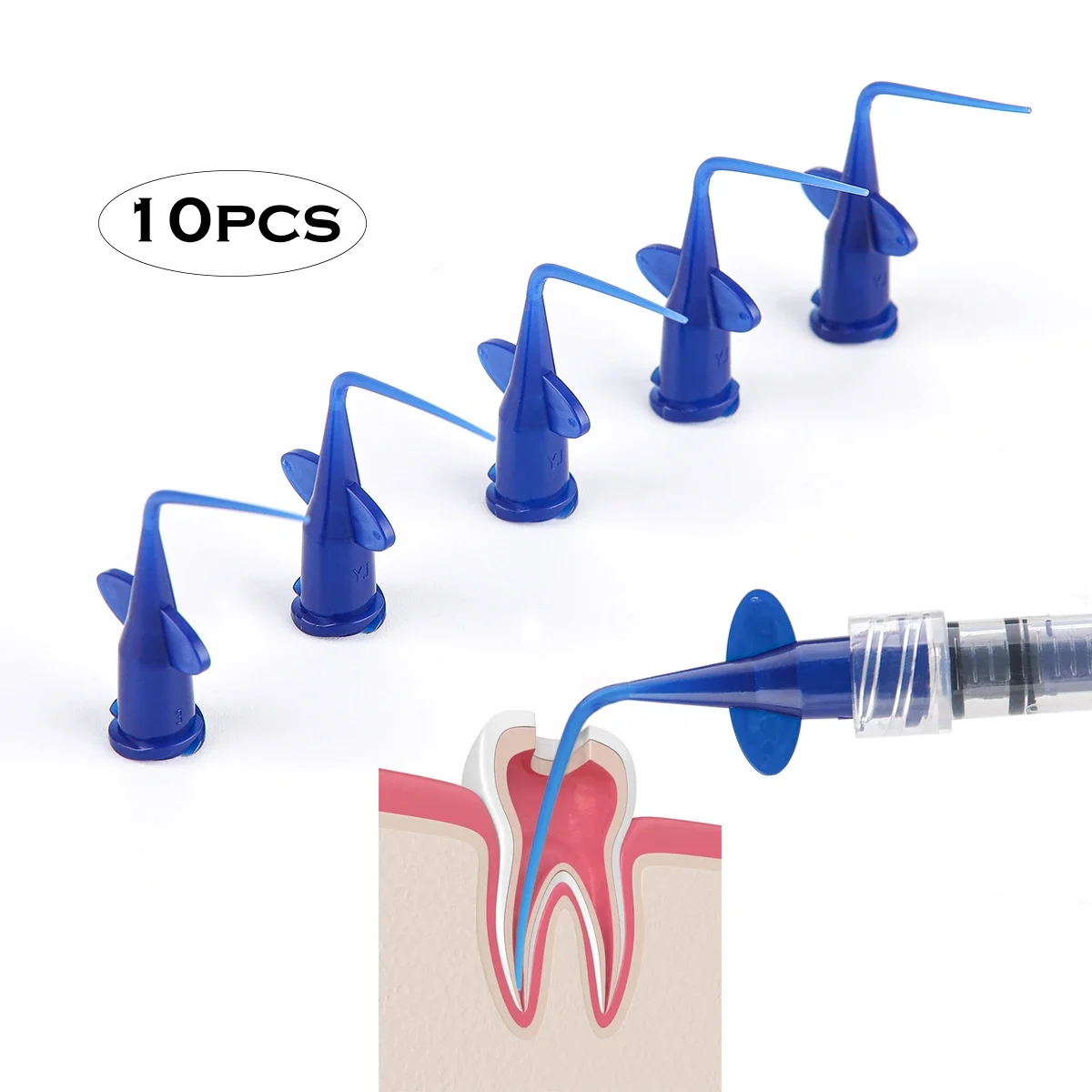 10 Pcs/set Dental Irrigation Rinse Tips Flexible Teething Whitening Composite Resin Rinse Tip Endo For Dentist Clinic Tools