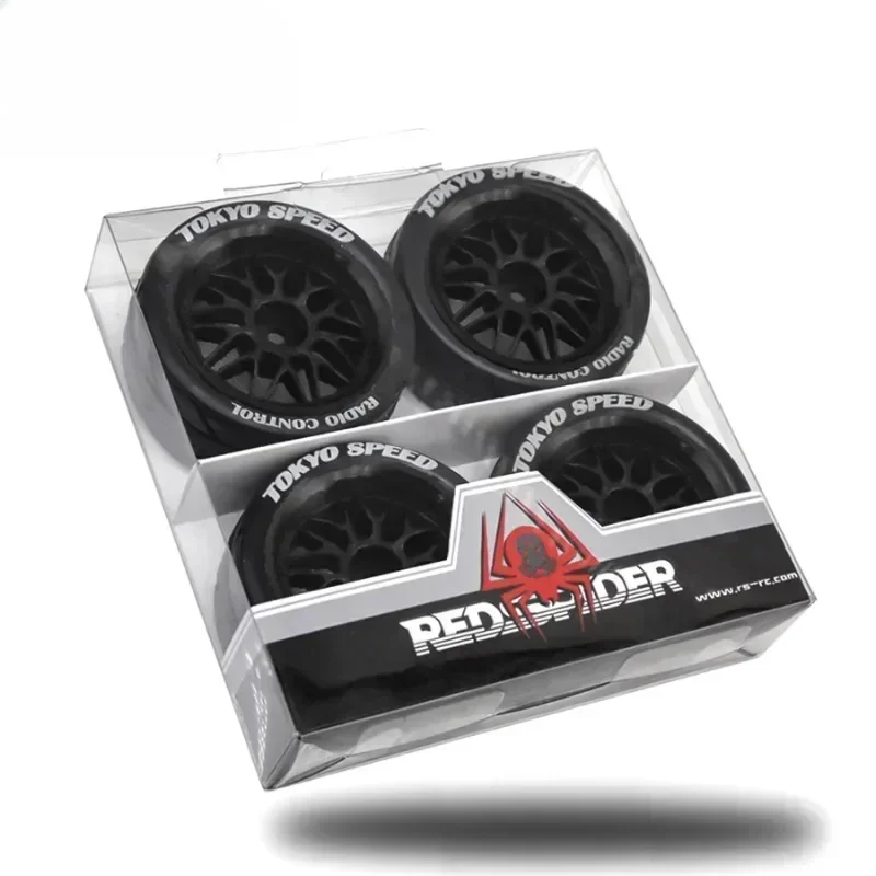 4 stücke 65mm Gummi Reifen Rad Reifen 12mm Hex für Tamiya TT01 TT01E TT02 TT02B TA06 XV01 XV02 PTG-2 1/10 RC Racing Auto Upgrade Teile