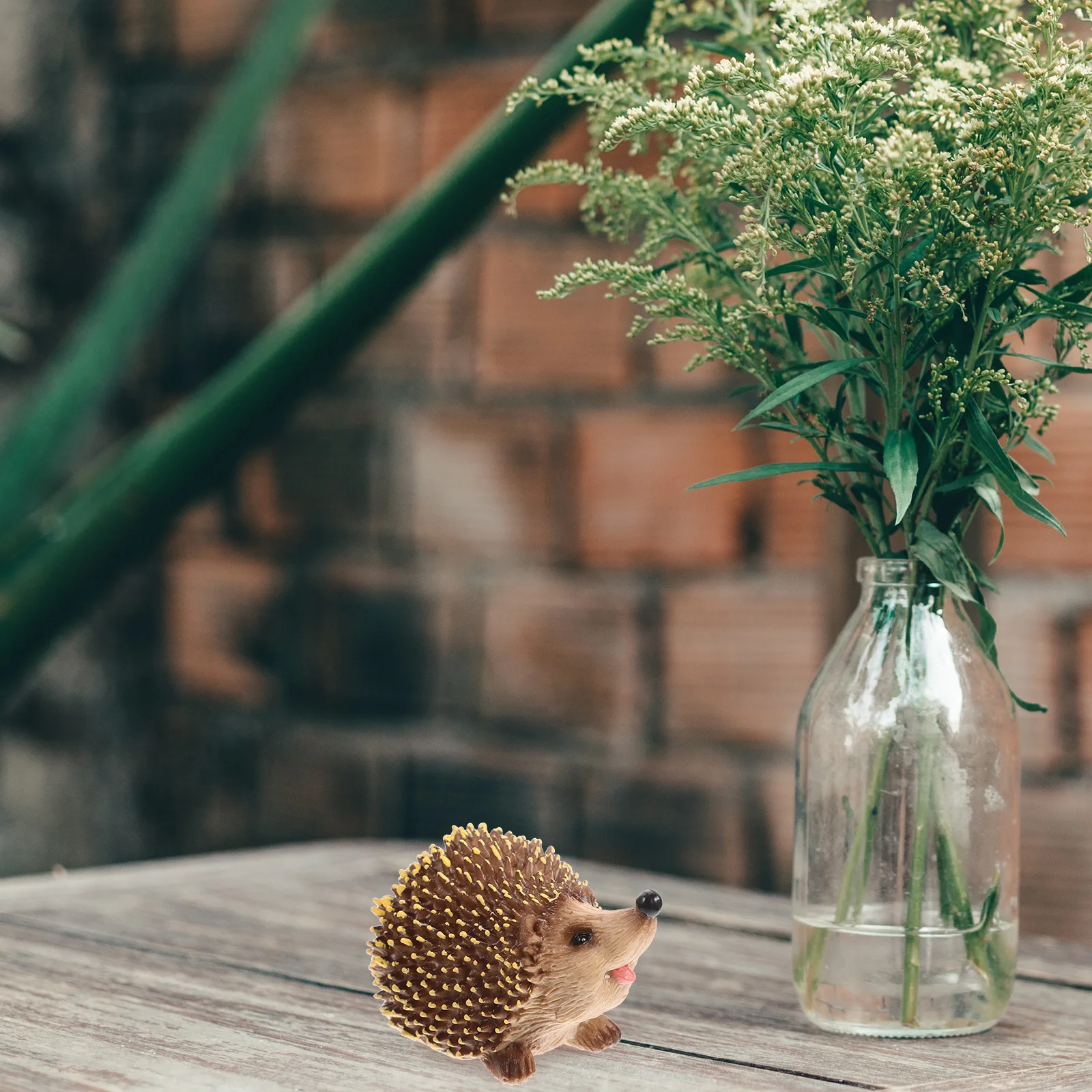 القنفذ المصغر قسط البلاستيك الحرفية لحديقة ديكور المشهد الصغير بونساي الزينة تمثال صغير النحت