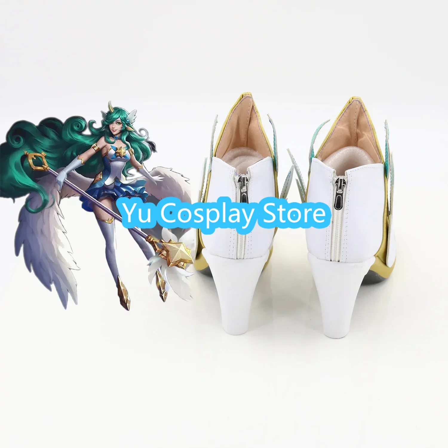 LOL Star Guardian Soraka zapatos de Cosplay, zapatos de cuero PU, botas de Carnaval de Halloween, utilería hecha a medida