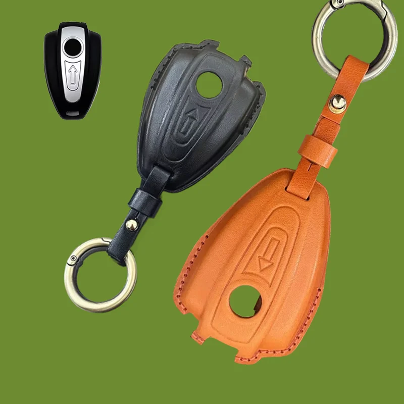 Retro Leather for BMW R18 R18B R18 B R18 R18B R18TC R1 Motorcycle Key Cover Case Fob Keychain Accessories