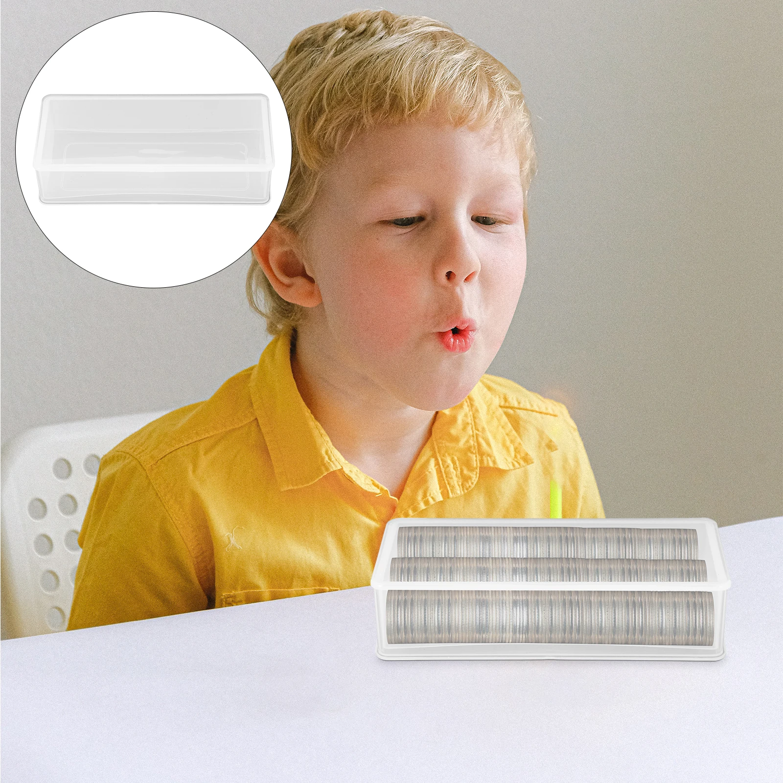 2 Pcs Coin Storage Box Banknote Protective Case Plastic Holder Reusable Organizer Protector Holders for Collectors