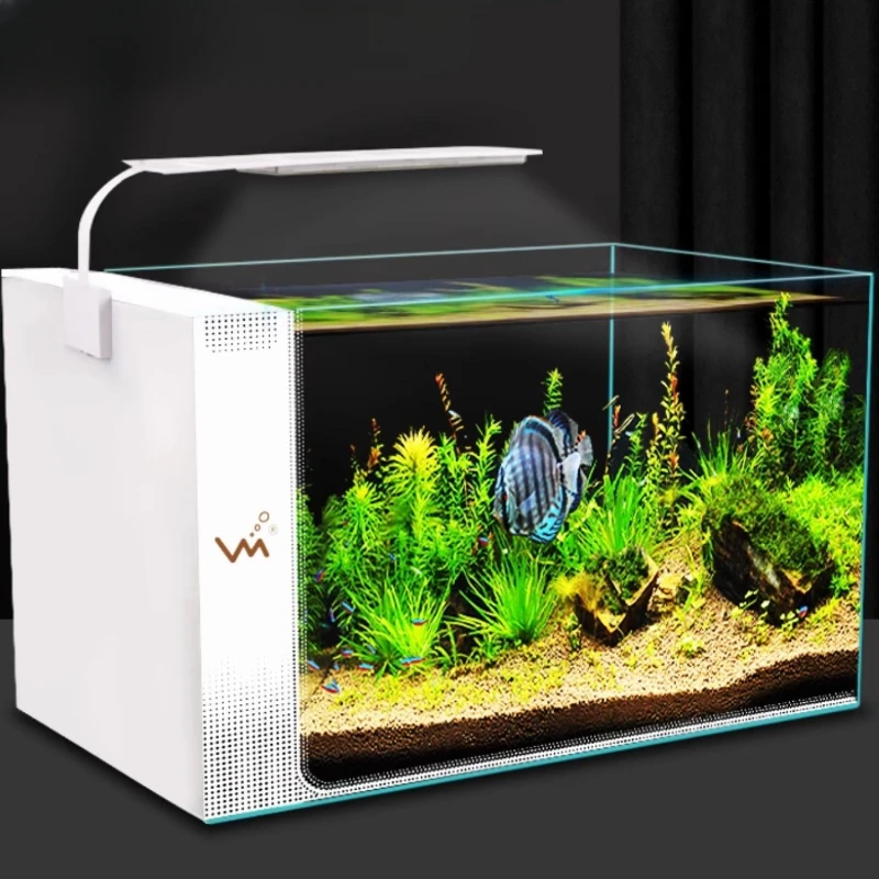 Living room, bedroom, household small and medium-sized ecological glass side filter, no water change, self circulating fish tank