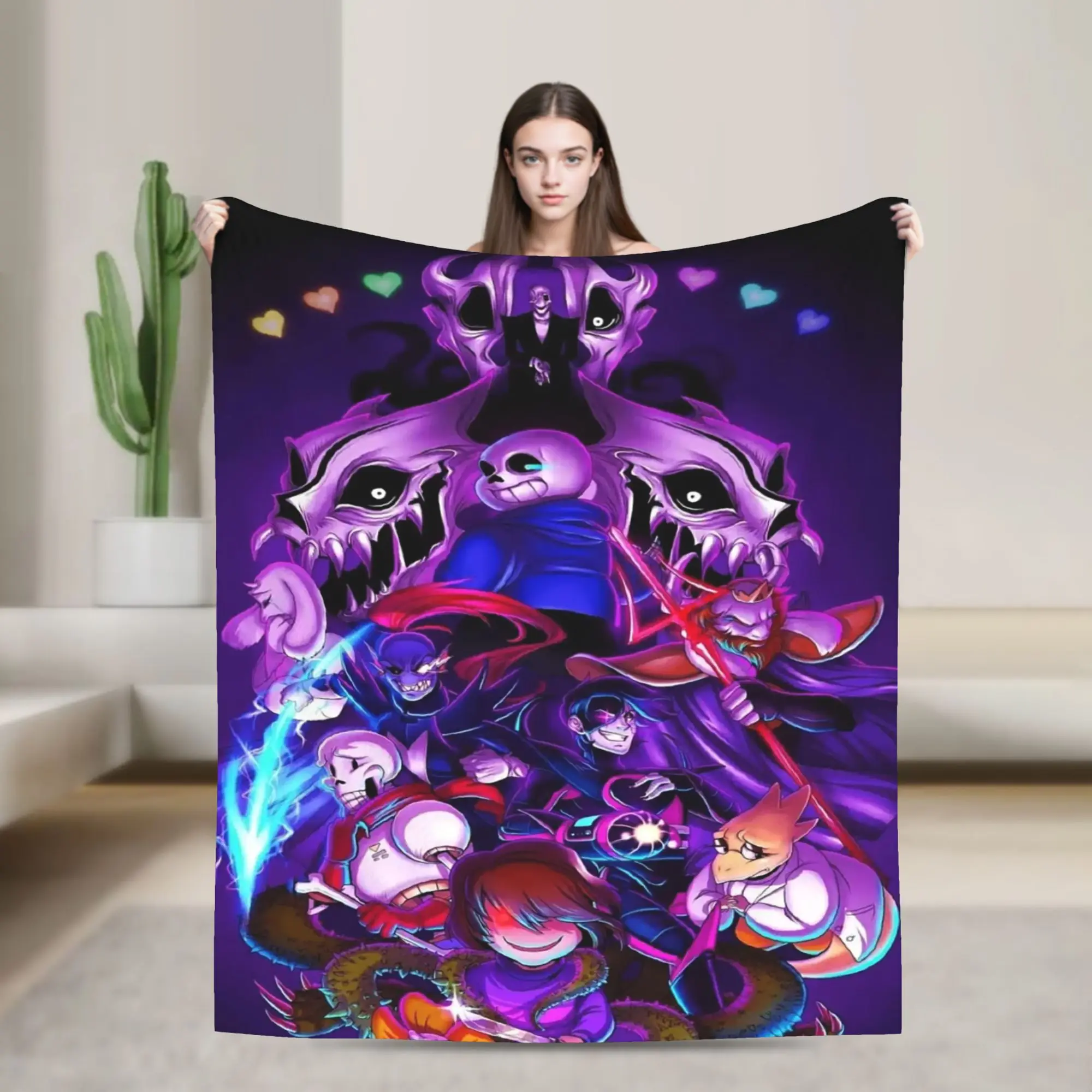 

Undertale Sans Game Blankets Coral Fleece Plush Textile Decor Breathable Super Soft Throw Blanket for Sofa Car Plush Thin Quilt