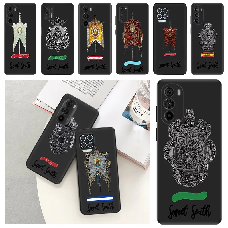 Phone Case For Motorola G71 G73 G72 G53 G52 G32 G22 G60 G51 G50 G31 G30 G9 Christ Emblem Flag Art Black Soft Protective Cover