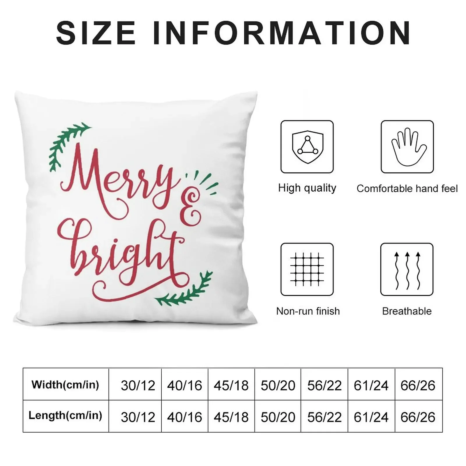 Red and Green merry and bright christmas Typography Throw Pillow sleeping pillows pillow