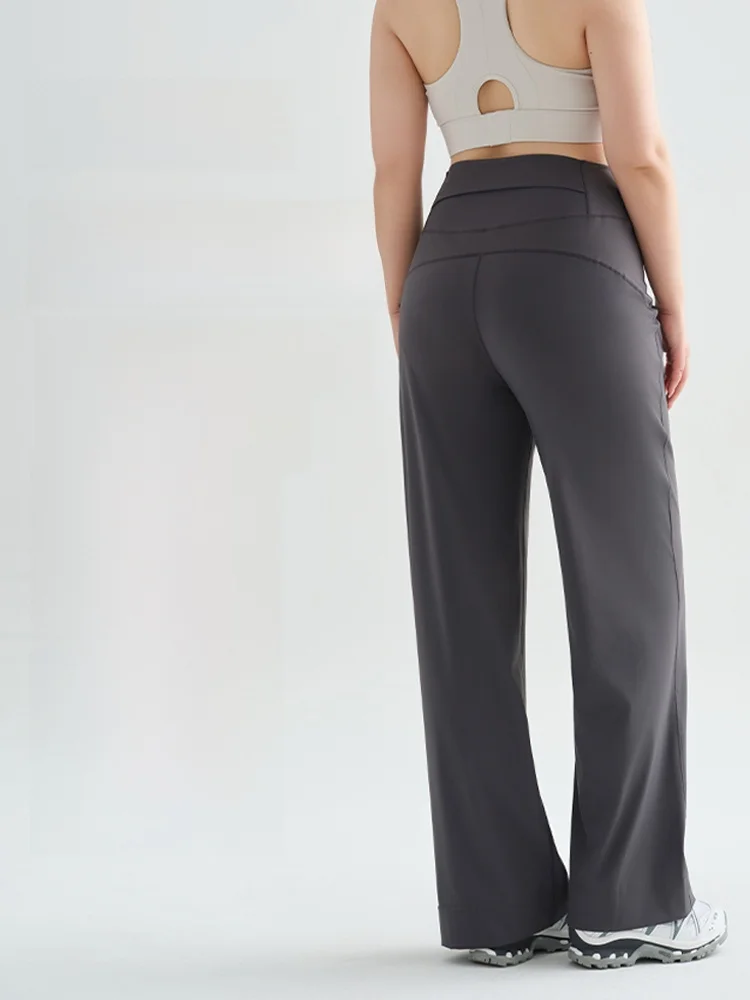 

plus Size Yoga Pants Women's Tall Fit Spring Autumn Fce Lined Wide Leg Fitn Sports Trousers High Waist Long Pants