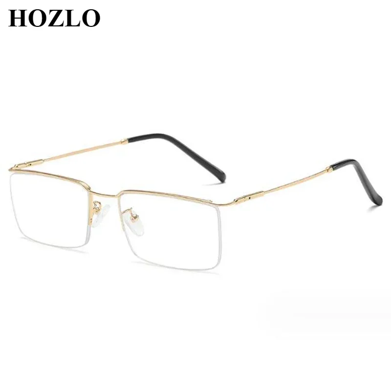 

New Men Metal Semirim Blue Light Blocking Business Myopia Glasses Male Nearsighted Spectacles Shortsighted Eyeglasses 0~-6.0