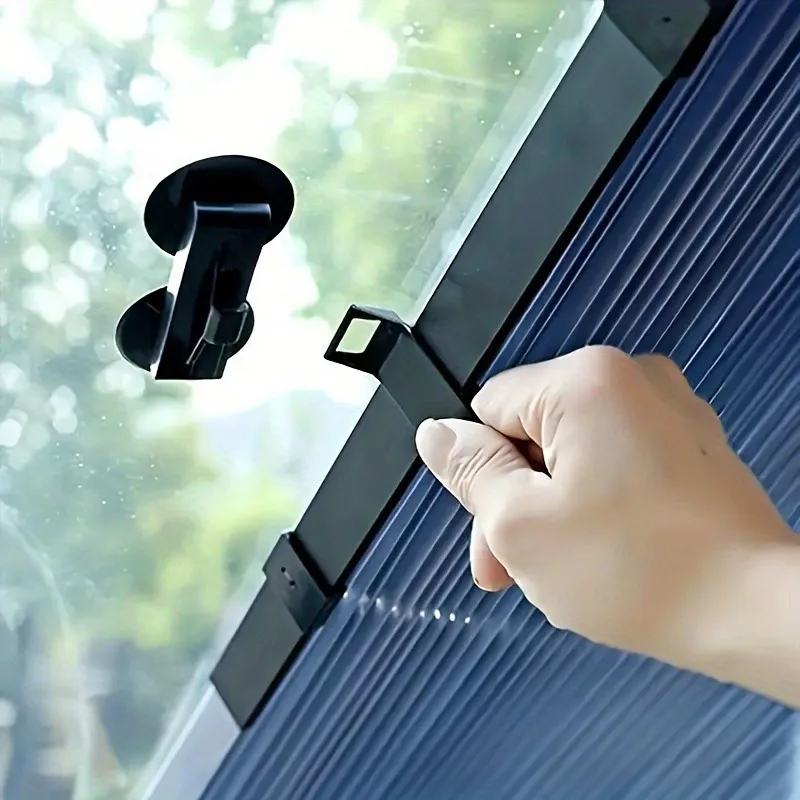 Easy-Install Automatic Retractable Car Sunshade - Uv Protection & Heat Insulation Adhesive Blackout Curtain