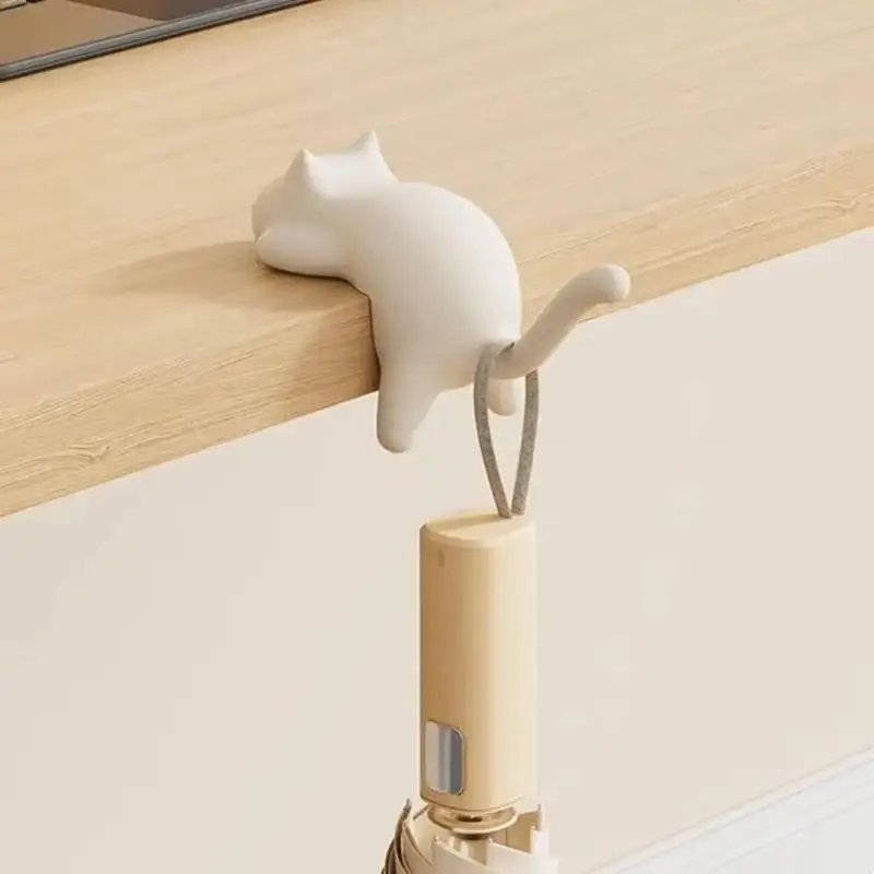 3/4 piezas: adorables ganchos para mesa con forma de gato, soporte portátil para bolso o mochila, colgador para bolsos de escritorio, organizador para el hogar, la oficina o los viajes, elemento decorativo.