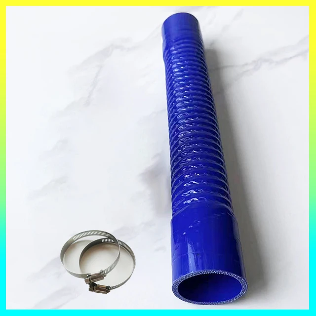 Blauwe staaldraad gegolfde buis auto siliconen flexibele slang luchtinlaatpijp radiator supercharger intercooler buis rubberen verbinding