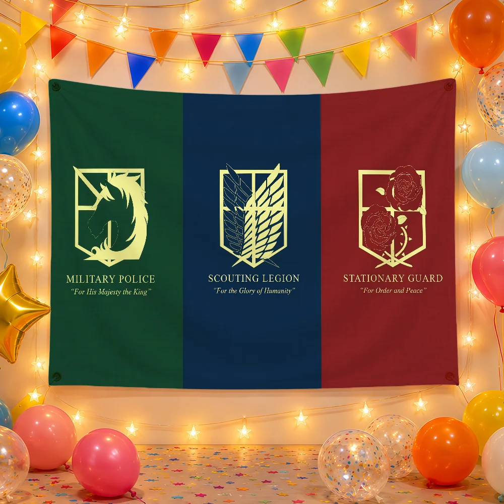 A-Attack on Titan flag Decorative Home Yard & Garden Decor Banner - Indoor Outdoor Wall Hanging Flag