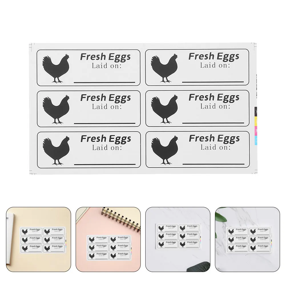 20 Sheets Eggs Carton Date Label Painting Decal Chicken Stamp Labels Care Stickers Dating