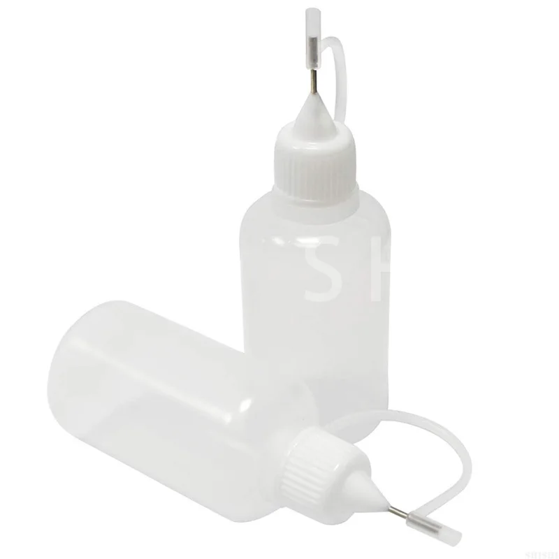 5 Pcs Plastic Squeezable Tip Applicator Bottle,Dropper Bottles with Needle Tip Caps for Glue Liquid 5/10/15/20/30/50/100/120ml