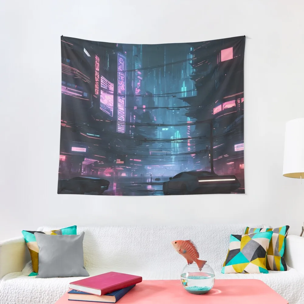 Cyberpunk Night City Art #11 Tapestry Home Decor Accessories Wall Hanging Wall Wall Decorations Tapestry