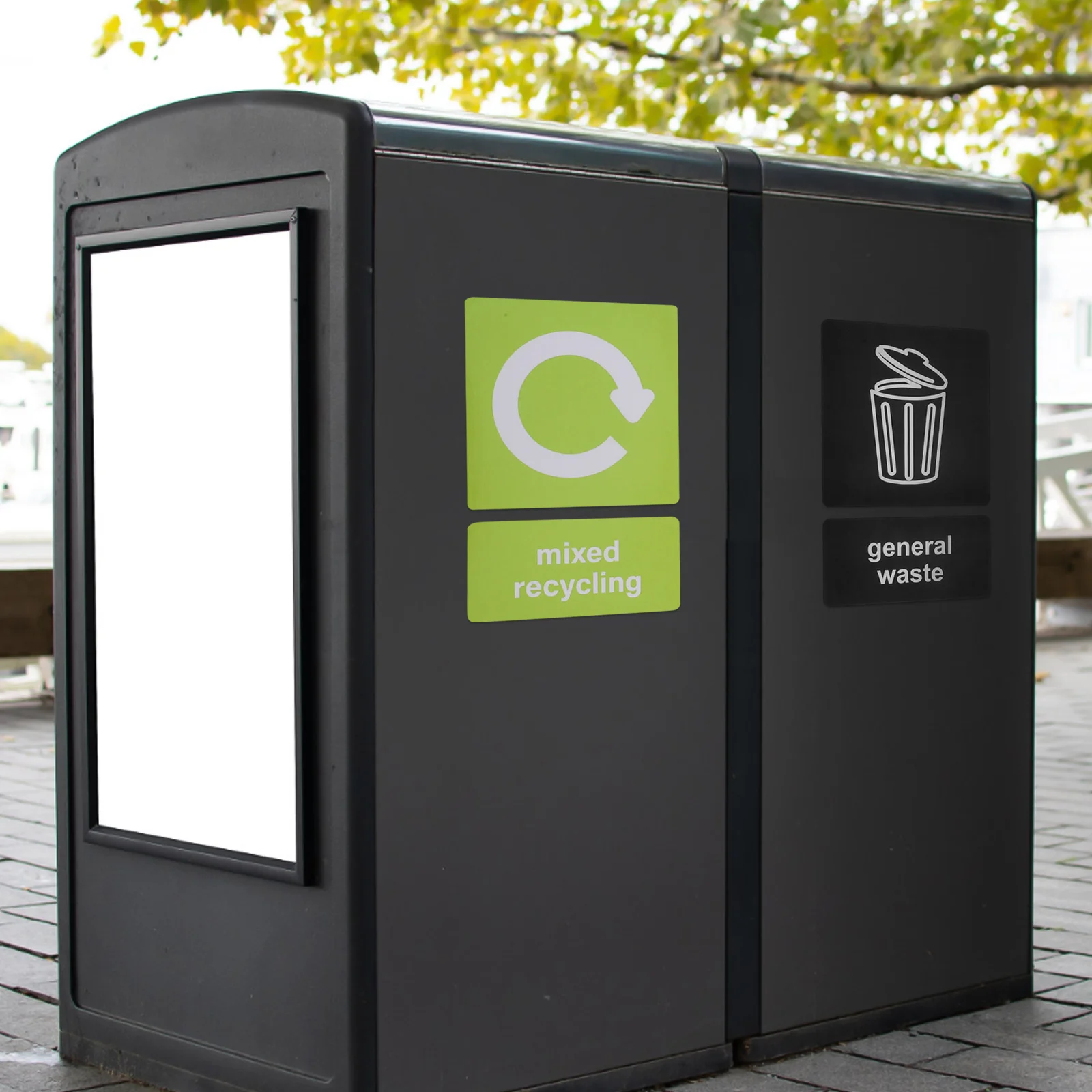 

10Pcs Waste Bin Stickers Trash Can Recycling Labels Clear Classification Durable Decals for Public Outdoor Use