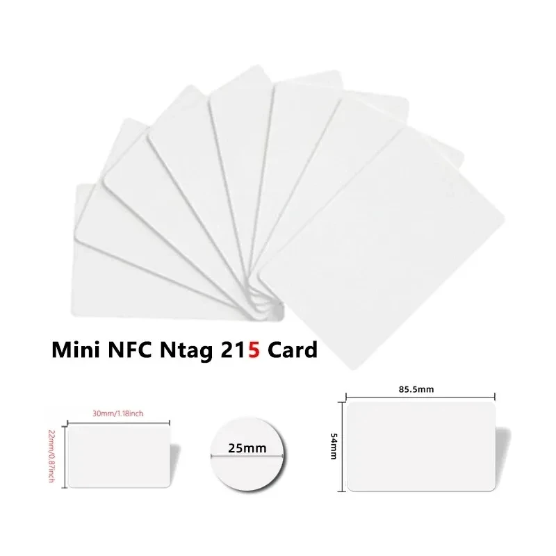 10Pcs NFC Ntag215 White Card Tag 13.56MHz NFC215 RFID Game Tag Enabled Devices Tagmo