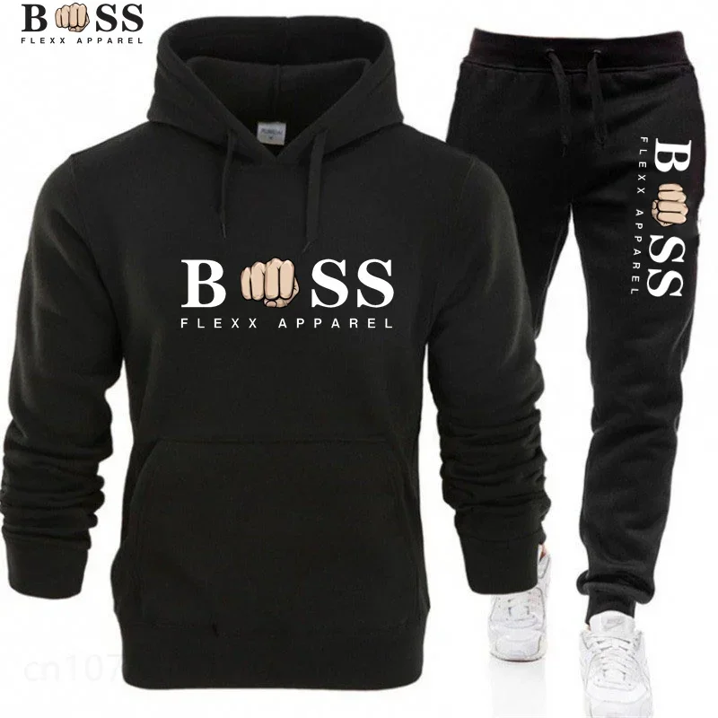 New Autumn Winter Men Women Tracksuit Hoodies + Pants 2Pcs Sets Suit Fashion Trend Hip Hop Y2K Clothing Sportswear Sweatshirts