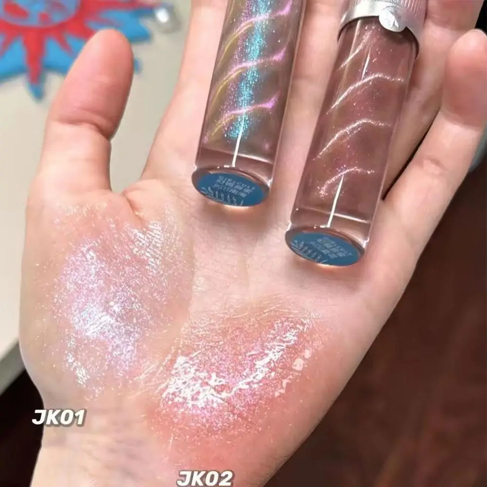 Girlcult PROFESSIONAL MAKEUP Błyszczyk do ust Olejek Efekt Lustra Brokat Nawilżający Połyskujący Szminka Nude Rozświetlający Koreański Makijaż Ust