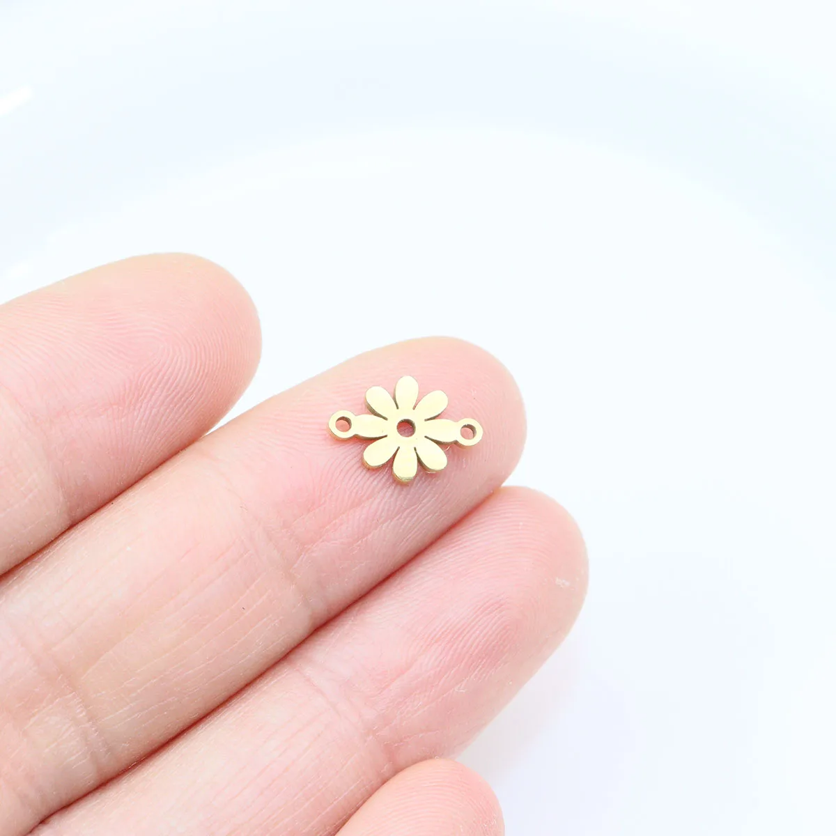 10pcs 스테인레스 스틸 고품질 Mirro 폴란드어 미니 여자 여자 매력 펜던트 DIY Coonector 팔찌 진공 플레이트 방수