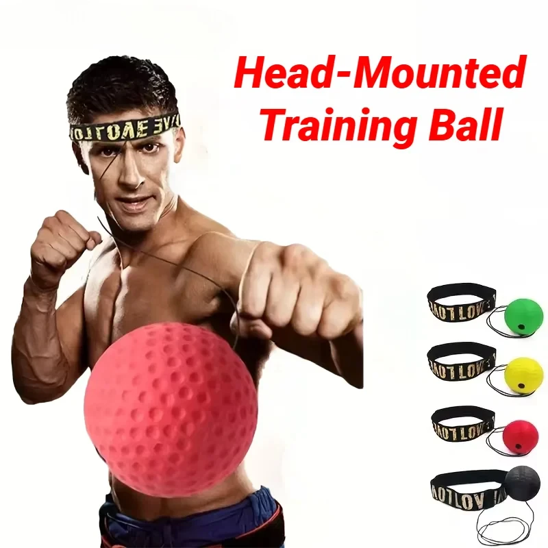 1Pc Boxing Speed Ball Head-Mounted Pu Punch Sanda Training Hand Eye Reaction Home Sandbag Fitness Equipment Gym Muay Thai