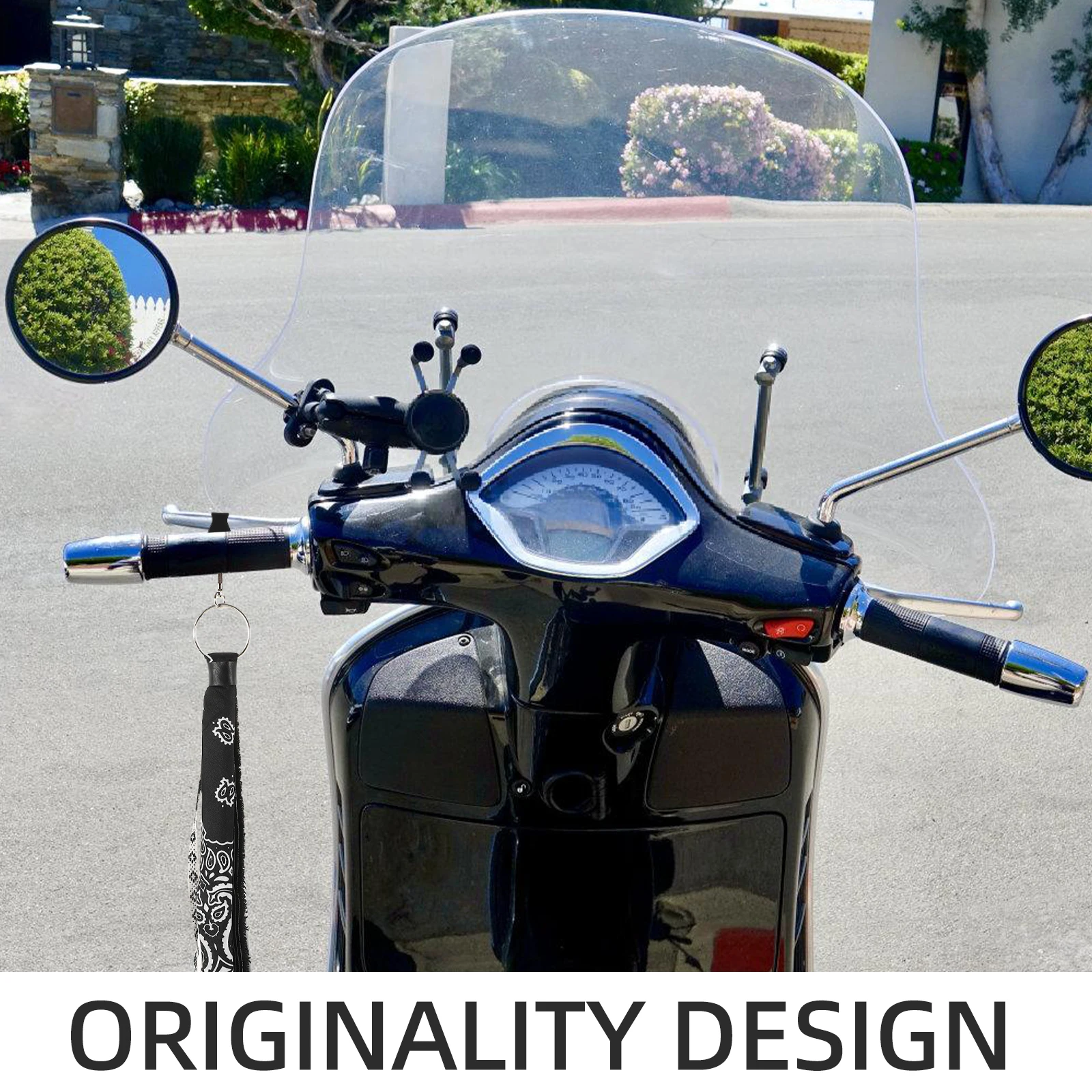 

Motorcycle Handlebar Tassel Decorations Fringe Grip Belt Fabric Light Weight Easy Install Replacement Bike Motorbike Accessories