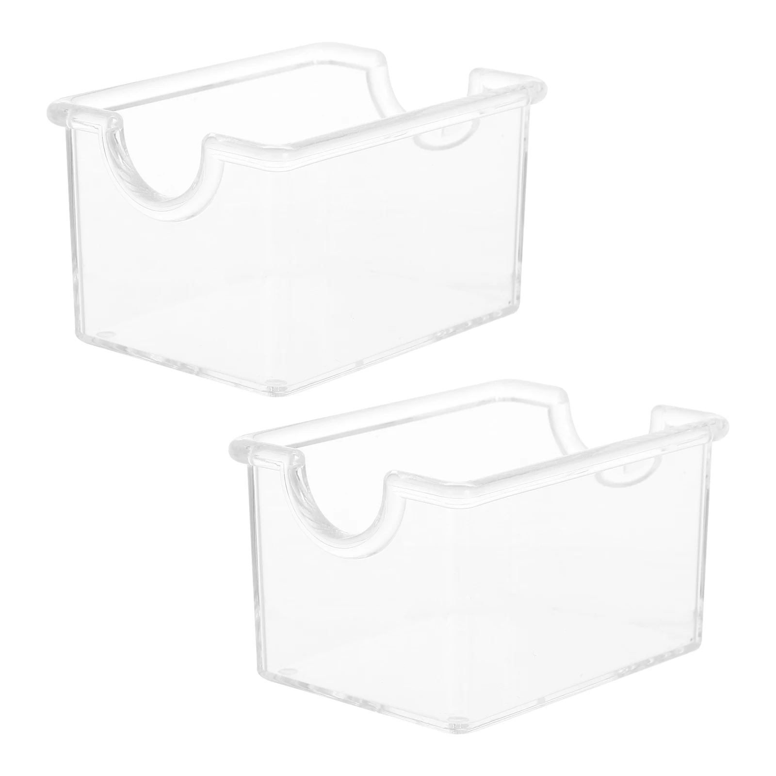 

2 Pcs Tea Bag Storage Box Clear Acrylic Containers Transparent Tray Organizer For Coffee Packets Storing Small Items Household