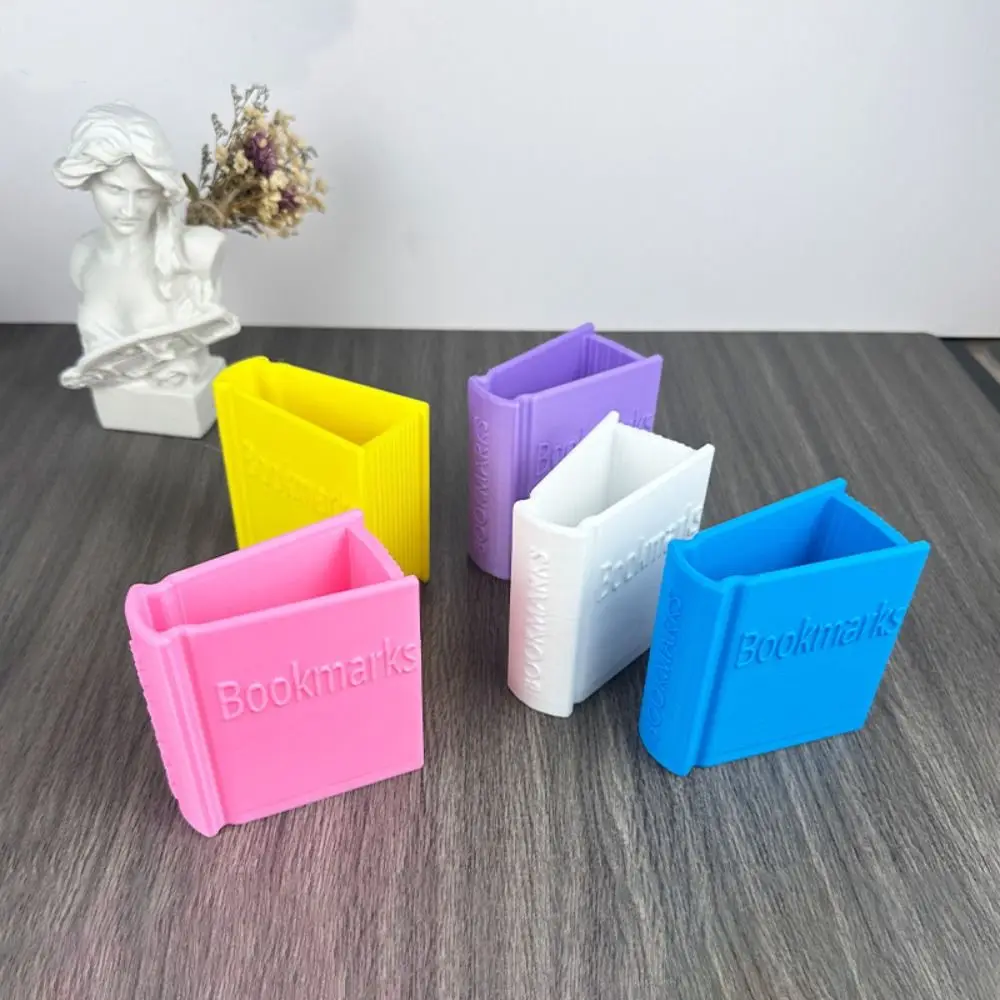 Portable 3D Printed Bookmark Holder Novelty Handmade Bookmarks Organizer Book Shaped Desk Organizer Book Club