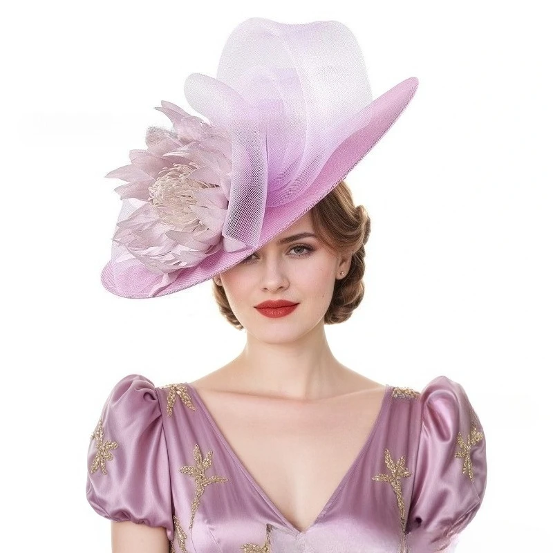 elegant-women-church-derby-big-fascinator-hat-formal-dress-church-headpiece-bride-femme-marriage-chapeau-cap-flower-millinery