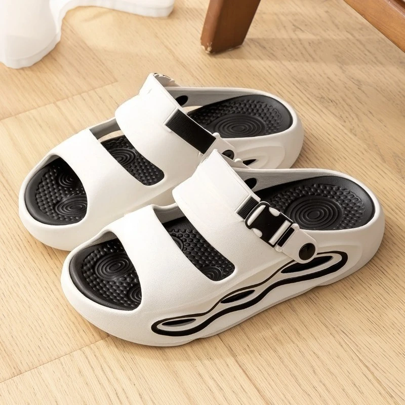 

Men Sandals Printed Height Increasing Thick Bottom Slippers Comfortable Breathable Outdoor Slippers