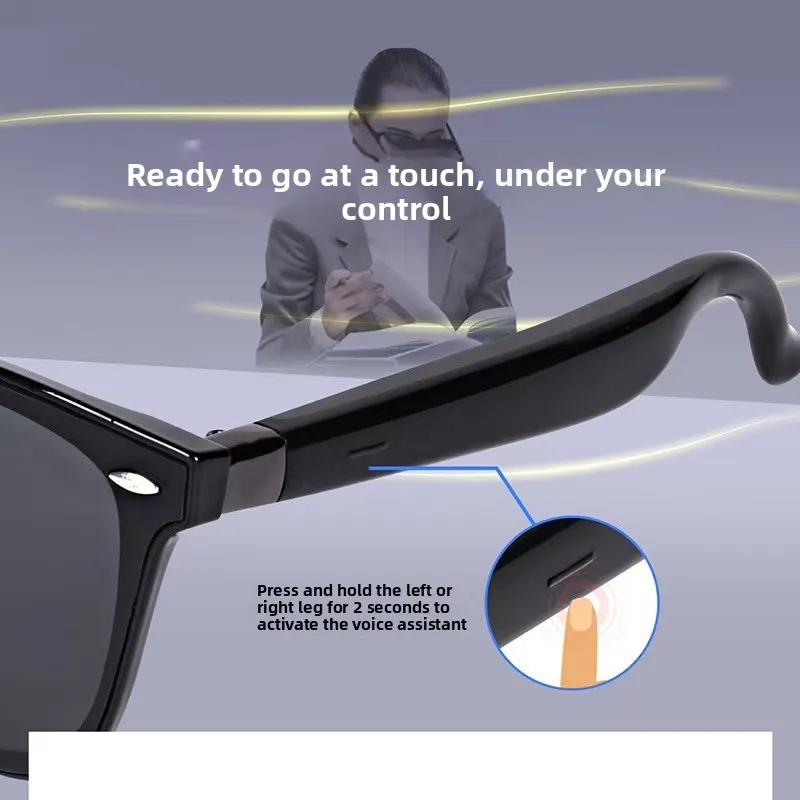 Cross Border Smart Glasses Wireless Bluetooth Music Call AI Voice Translation Outdoor Daily Wear Sunglasses