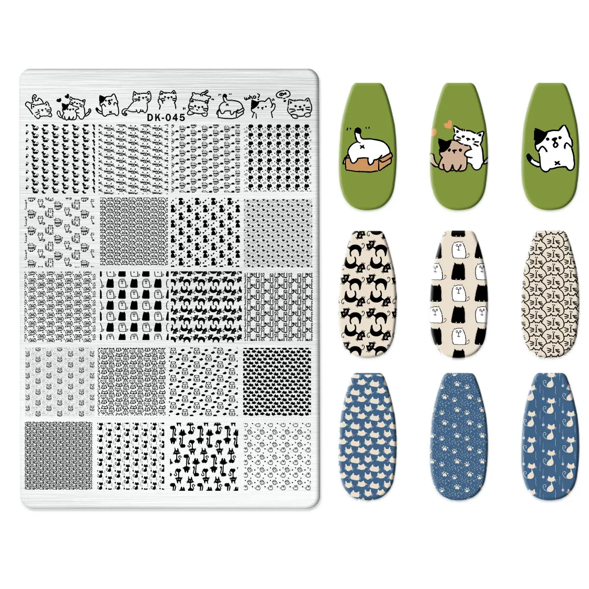 1PCS Cartoon Cat Pattern Nail Stamping Plates Animals Image Template Stencils Nail Art Stamp Plate Manicure Nail Print Tools