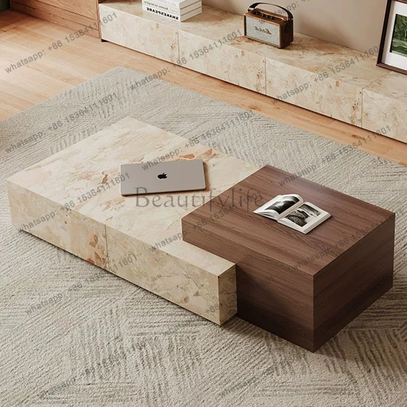 Factory Direct Sales Modern Decoration Coffee Table Designer Wood Nordic Storage Clear Side Table Space Saving Drawers Mesa Auxi