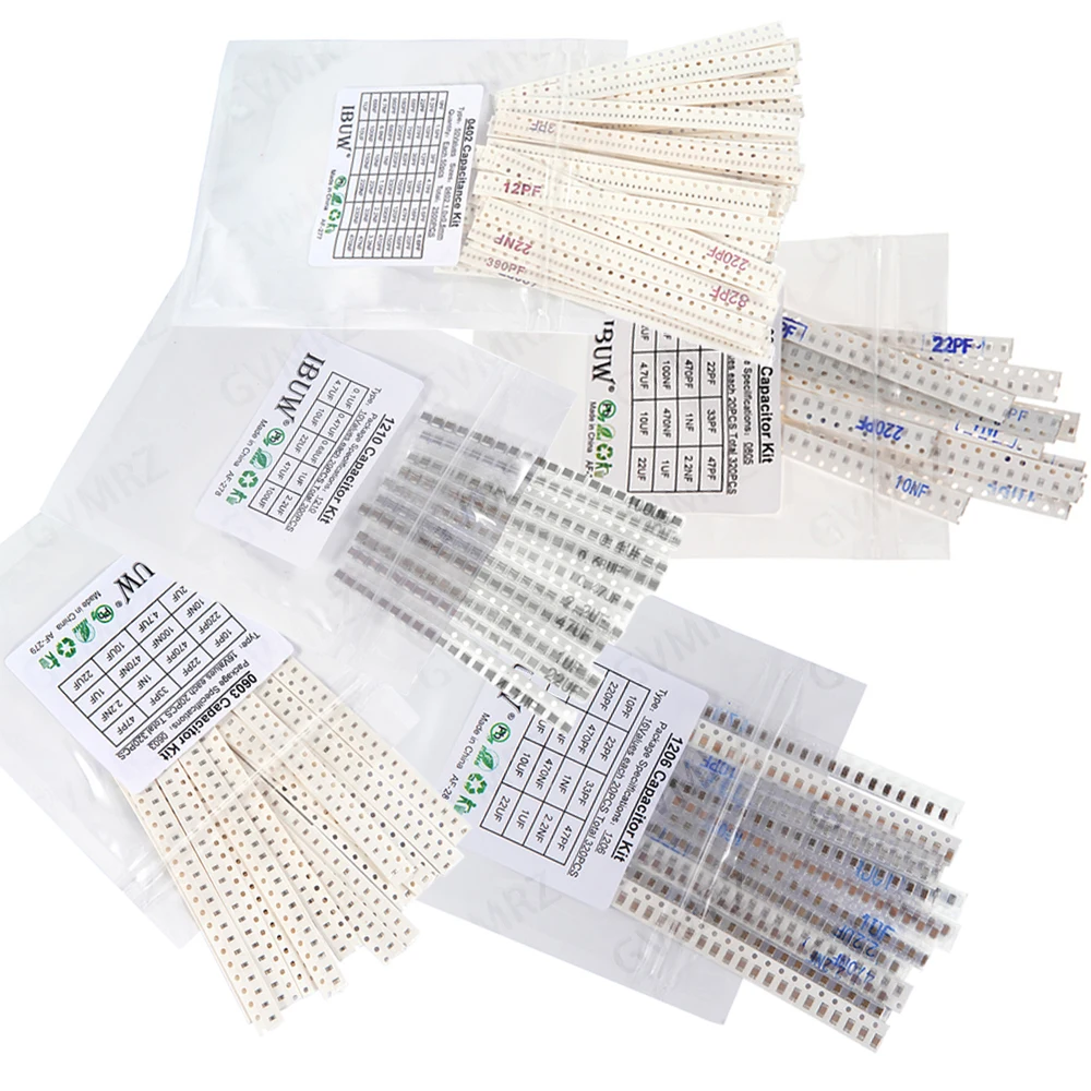 0402 0603 0805 1206 SMD Ceramic Capacitor Assorted Kit 1pF - 10uF 100PF 10NF  Chip Capacitance Set 100NF 0.47UF 1UF