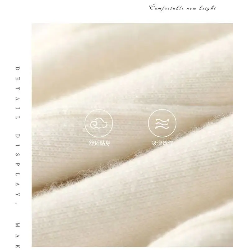 Women's 100% Pure Wool Slim Pants High Waist Autumn and Winter Cashmere Casual Knitted Pencil Pants Korean Thick Casual pants