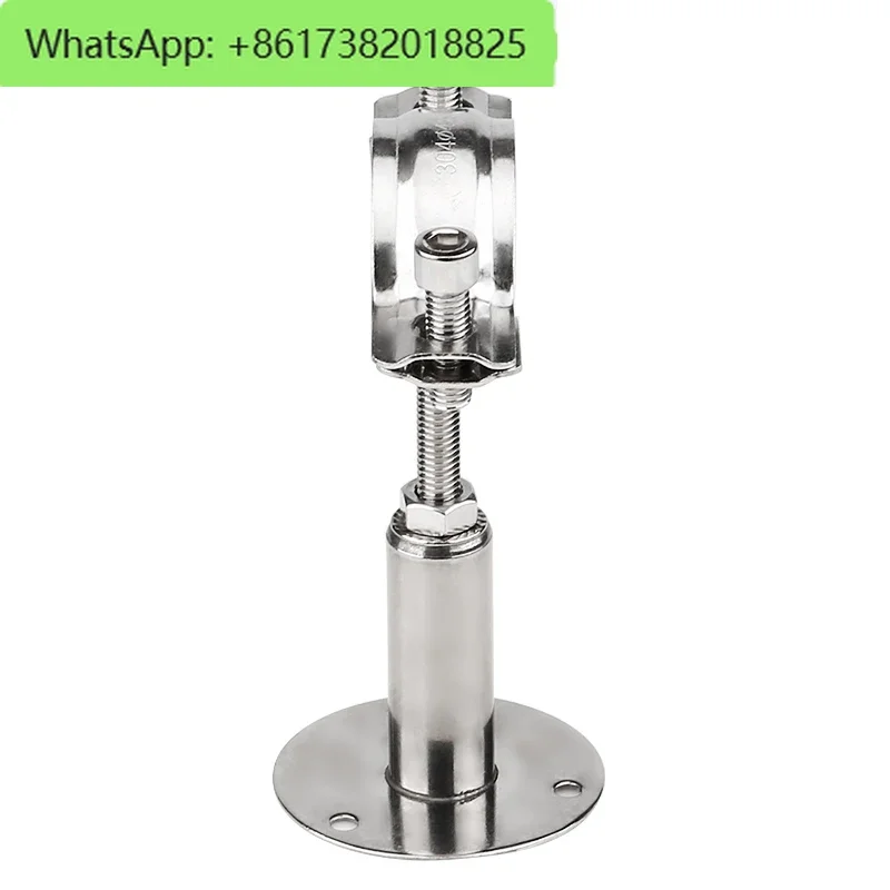 Pipe Clamp Adjustable 304 Stainless Steel Telescopic  Holder with Chassis,  Code Card Support Pipe Holder