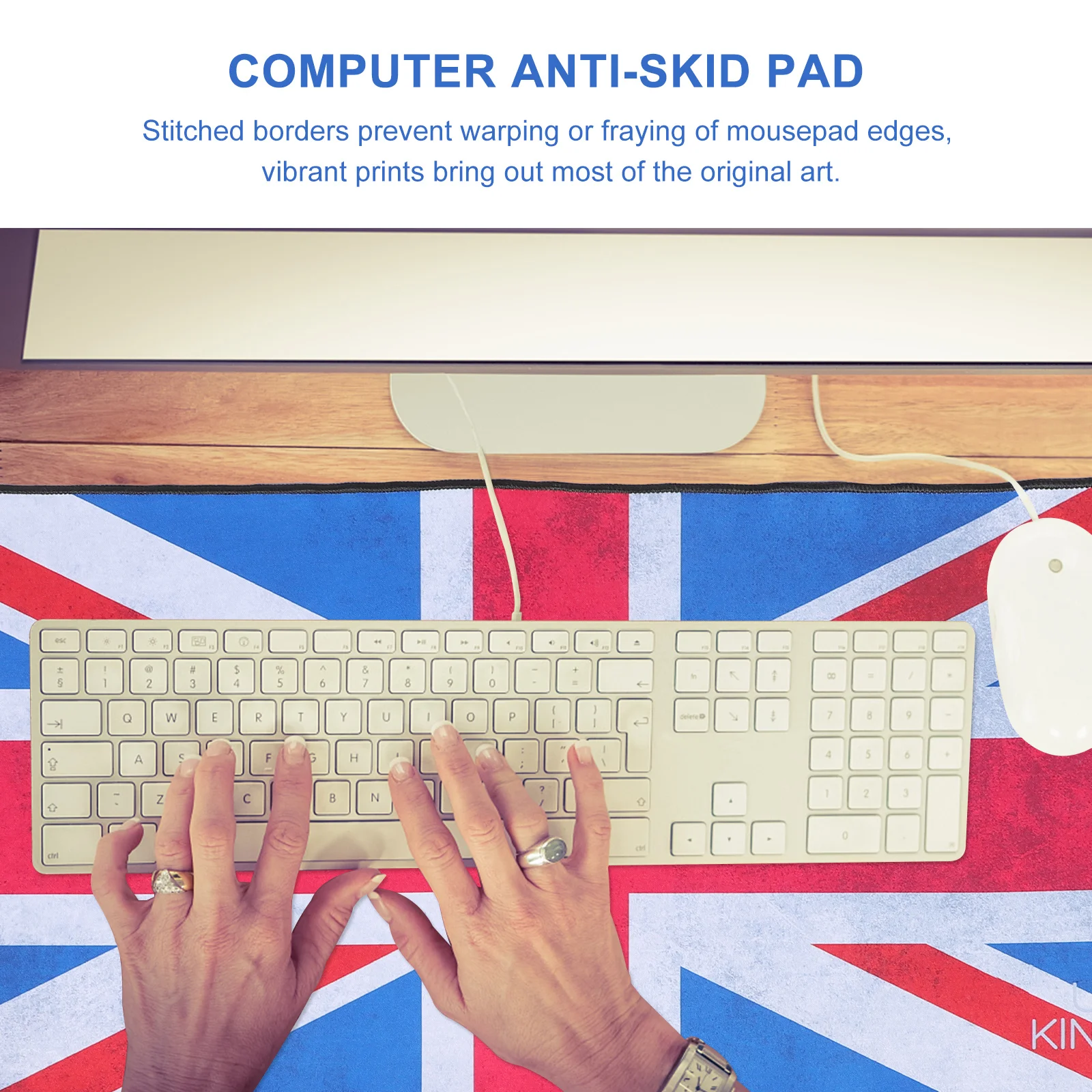 

Non-Slip Rubber Mouse Pad Stitched Edges Smooth Surface Desk Mat for Computer Laptop Gaming Office Supplies Mouse Pad