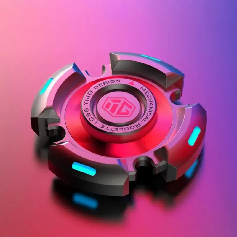 YIJOO-Fidget Spinner Toy com Luz Luminosa, Metal EDC Hand Spinner, Stress e Ansiedade Relief, Adultos e Crianças, ADHD