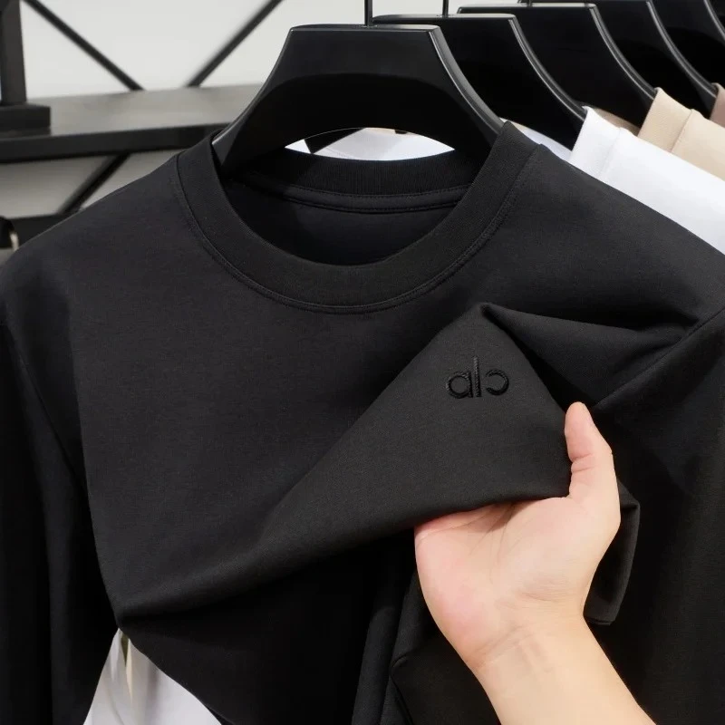 High quality hot selling brand Spring and Autumn new exquisite round neck printed T-shirt fashionable men's classic letter badge