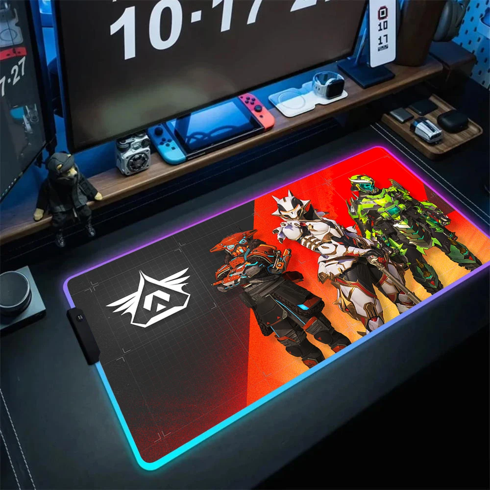 Rgb Mouse Pad Gaming Apex Legends Big Dazzling Cool Mousepepad Back Light Deskmat Cheap Pc Gamer Cabinet Office Accessories Xxl