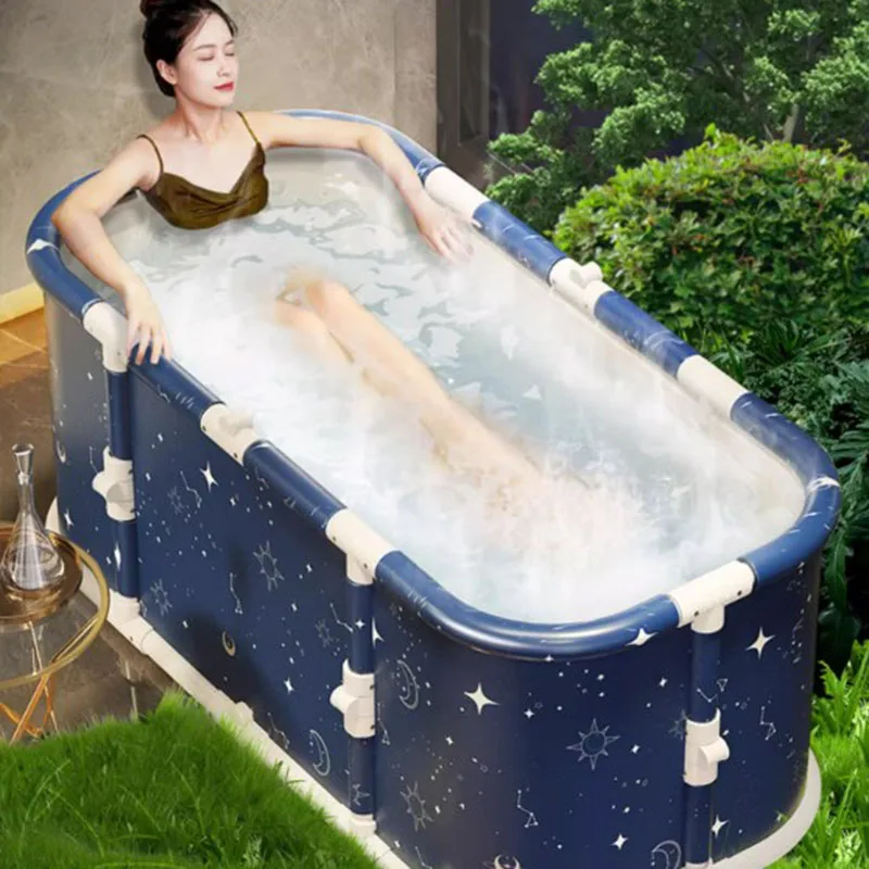 Freestanding Folding Miniature Bathtubs Plastic White Strong Hot Adults Bathtub Bath Bucket Baignoire Gonflable Home Furniture