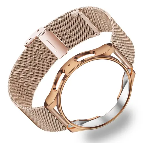 Case + Strap For Samsung Galaxy Watch 5 4 6 44mm 40mm 5pro 45mm Durable Screen Protector Stainless Steel Band Unisex Classic