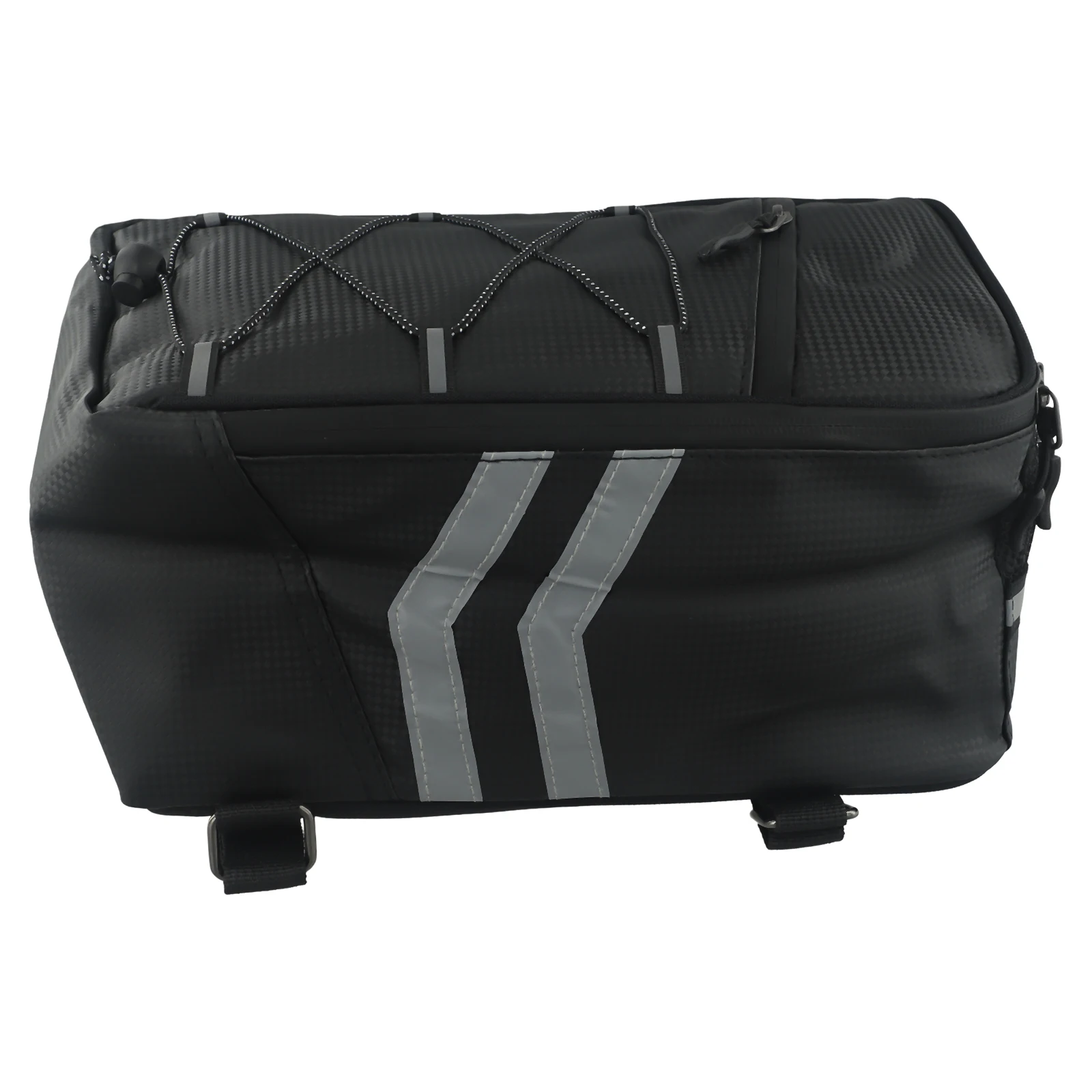 

PU Material Rear Rack Bag for Bicycles 8L Capacity with Reflective Straps Adjustable Elastic Cords and PE Foam Reinforcement
