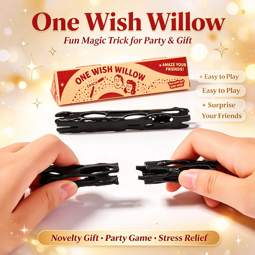One Wish Willow Black Wishing Stick, 3D Printed Wish-Making Snap Stick, Multi-Purpose Anime Figure Prop, Creative Gift Toy Party