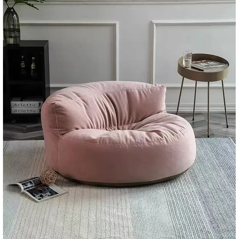 Influencer Indoor Home Nook Pink Large EPS Velvet Lazy Floor Sofa Lounge Bean Bag