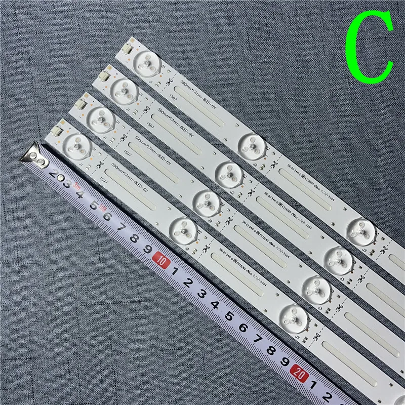 590 มม.LED Backlight Strip 6LED/7LED/8LED 3V/6V สําหรับ 32 ''LCD TV 6V Changhong Konka Skyworth ใหม่ Haier SHARP Samsung 100% ใหม่